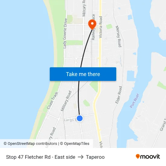 Stop 47 Fletcher Rd - East side to Taperoo map