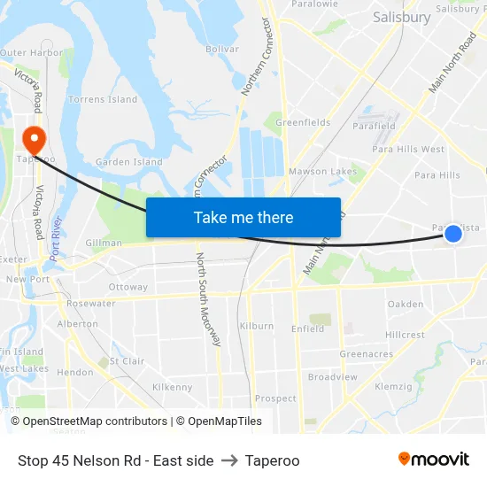Stop 45 Nelson Rd - East side to Taperoo map