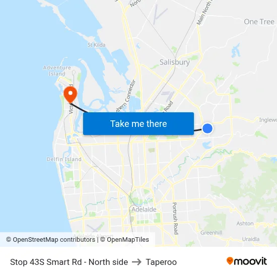Stop 43S Smart Rd - North side to Taperoo map