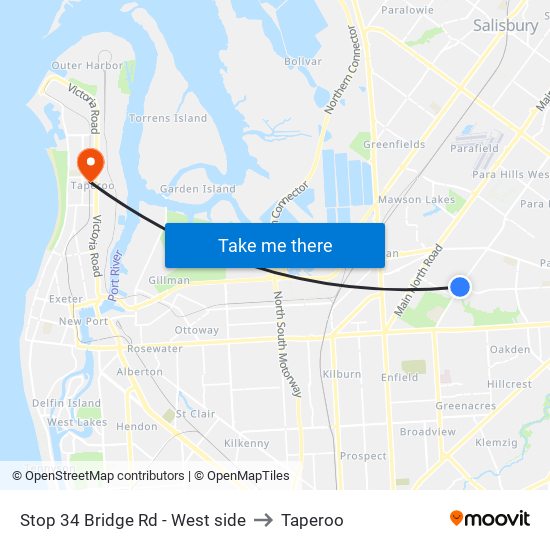 Stop 34 Bridge Rd - West side to Taperoo map