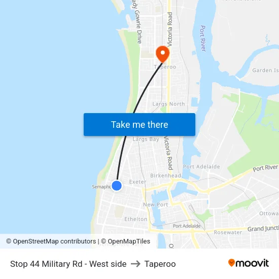 Stop 44 Military Rd - West side to Taperoo map