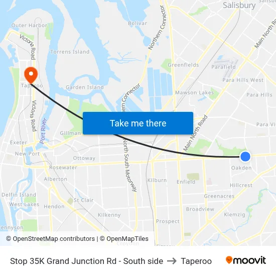 Stop 35K Grand Junction Rd - South side to Taperoo map