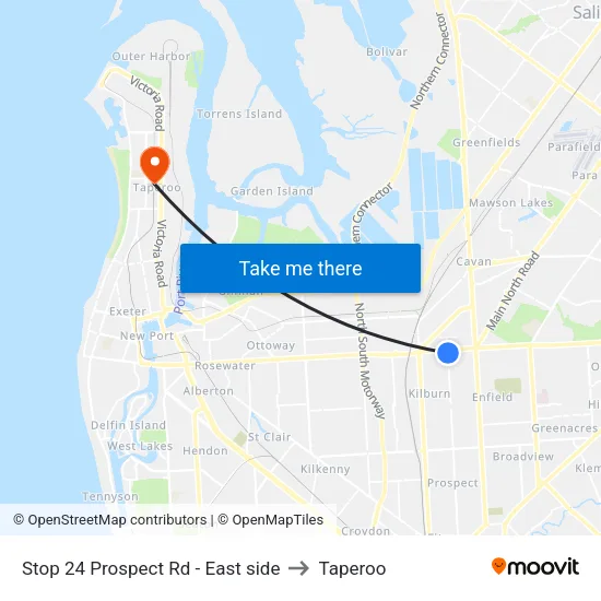 Stop 24 Prospect Rd - East side to Taperoo map