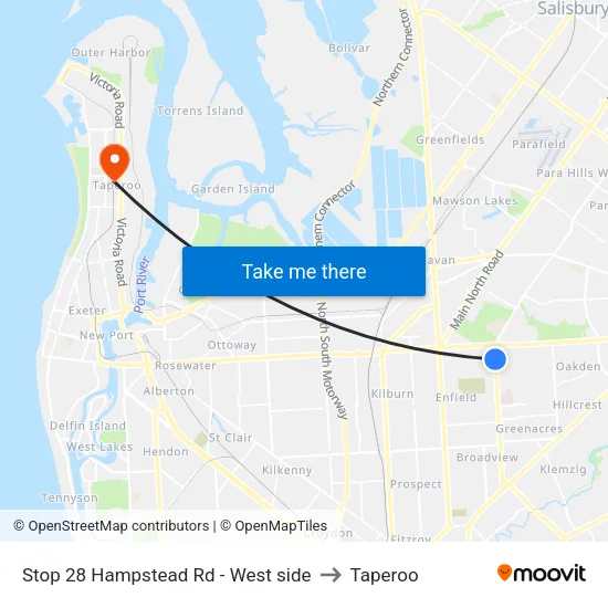 Stop 28 Hampstead Rd - West side to Taperoo map