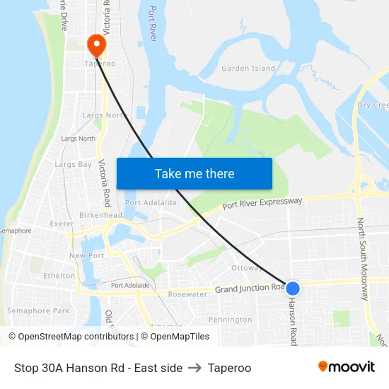 Stop 30A Hanson Rd - East side to Taperoo map