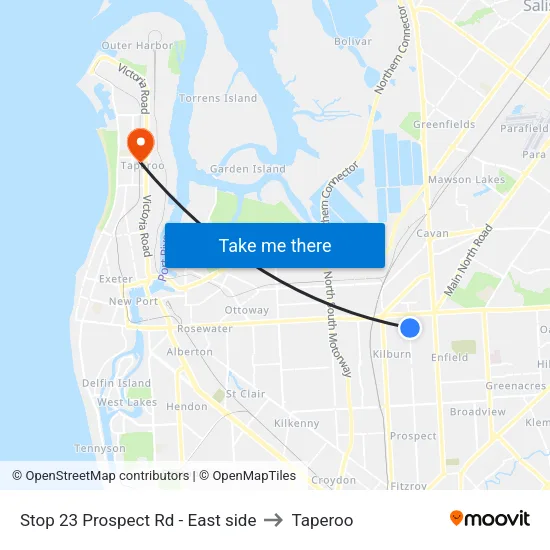 Stop 23 Prospect Rd - East side to Taperoo map
