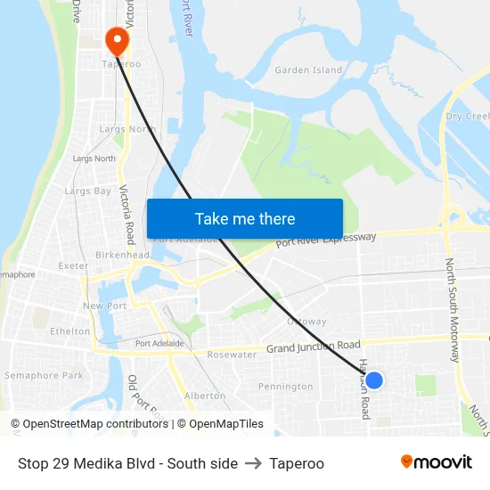 Stop 29 Medika Blvd - South side to Taperoo map