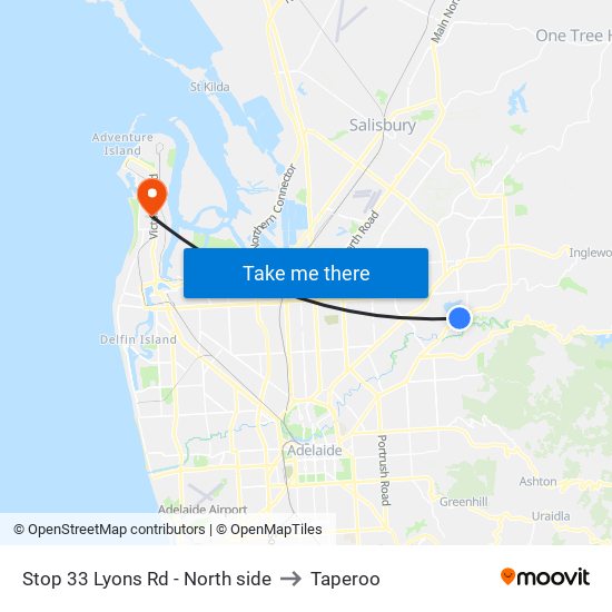 Stop 33 Lyons Rd - North side to Taperoo map