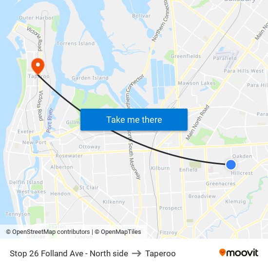 Stop 26 Folland Ave - North side to Taperoo map