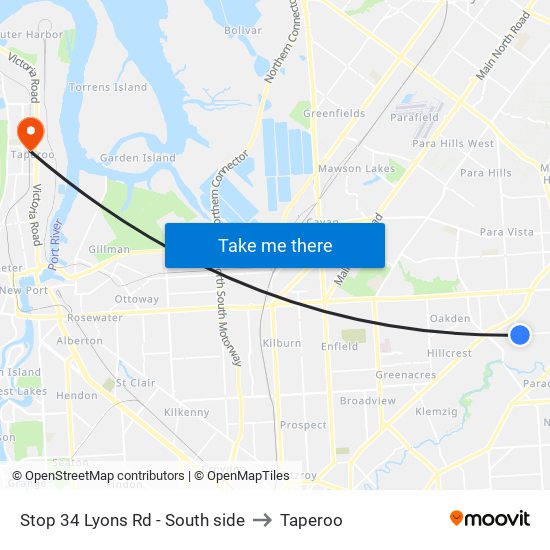 Stop 34 Lyons Rd - South side to Taperoo map