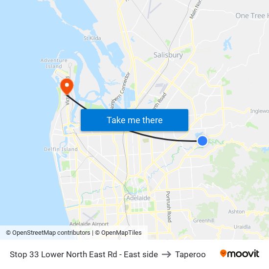Stop 33 Lower North East Rd - East side to Taperoo map