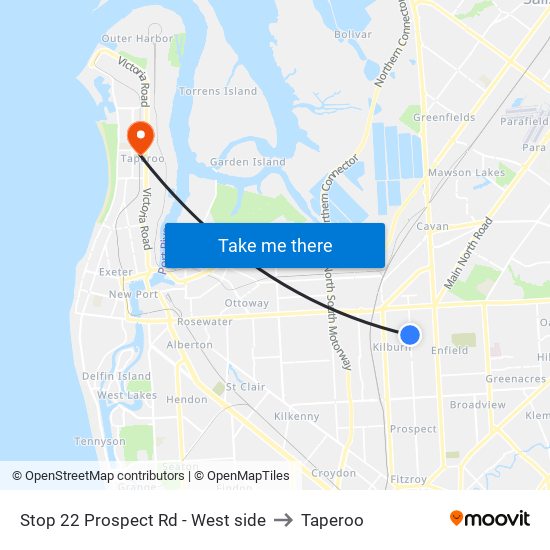 Stop 22 Prospect Rd - West side to Taperoo map