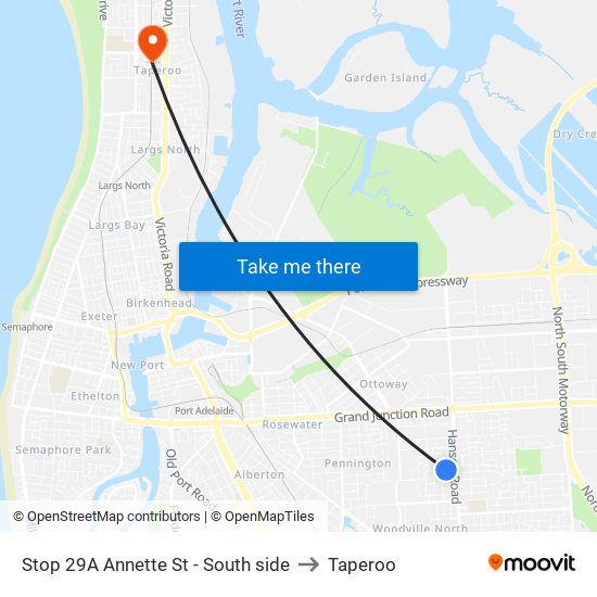 Stop 29A Annette St - South side to Taperoo map