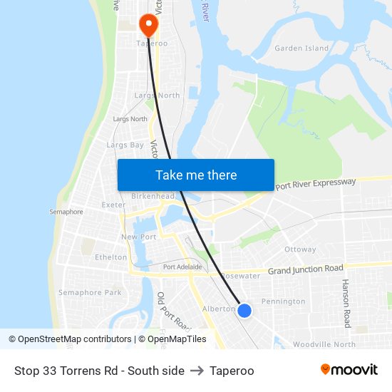 Stop 33 Torrens Rd - South side to Taperoo map