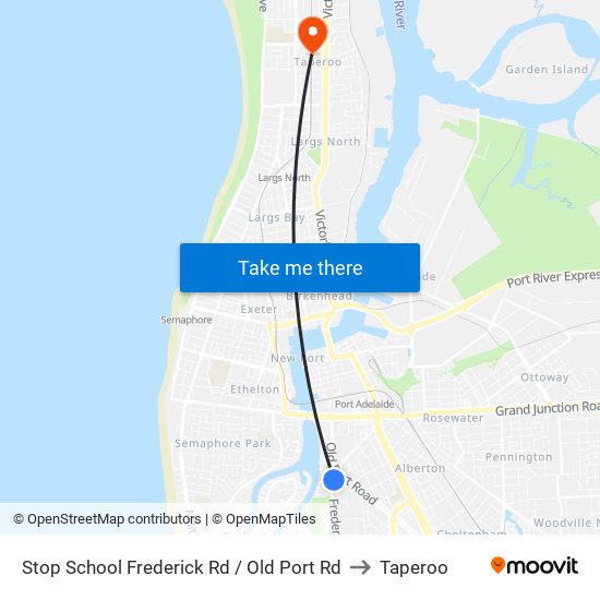 Stop School Frederick Rd / Old Port Rd to Taperoo map