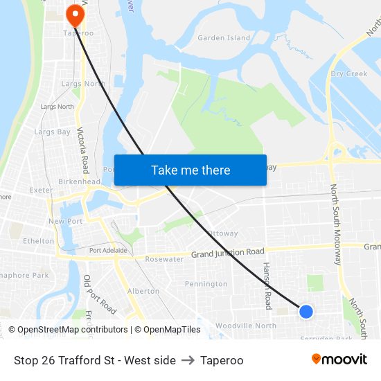 Stop 26 Trafford St - West side to Taperoo map