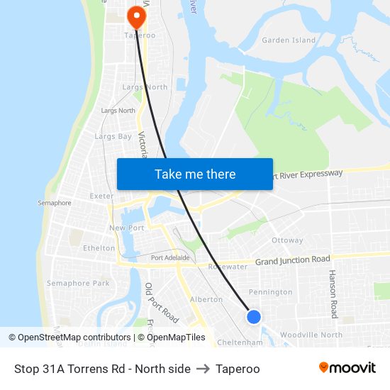Stop 31A Torrens Rd - North side to Taperoo map