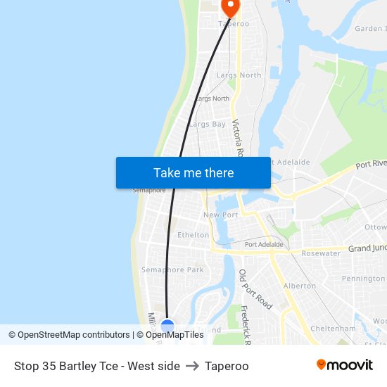 Stop 35 Bartley Tce - West side to Taperoo map