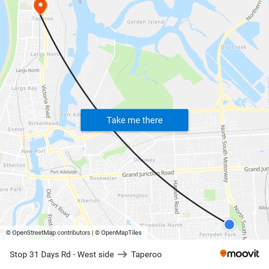 Stop 31 Days Rd - West side to Taperoo map