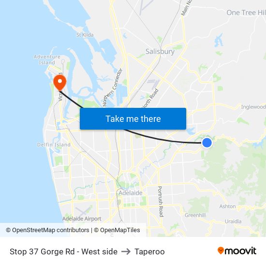 Stop 37 Gorge Rd - West side to Taperoo map