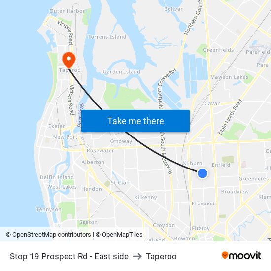 Stop 19 Prospect Rd - East side to Taperoo map
