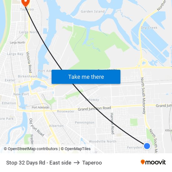 Stop 32 Days Rd - East side to Taperoo map