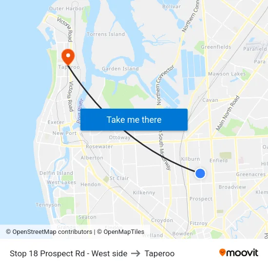 Stop 18 Prospect Rd - West side to Taperoo map