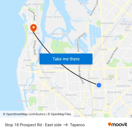 Stop 18 Prospect Rd - East side to Taperoo map