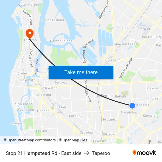 Stop 21 Hampstead Rd - East side to Taperoo map
