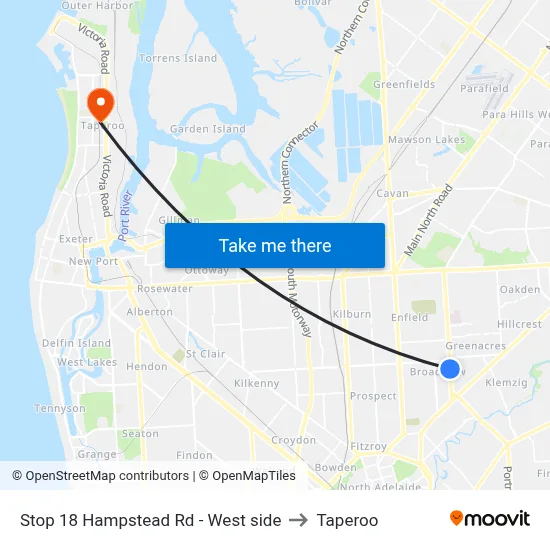 Stop 18 Hampstead Rd - West side to Taperoo map