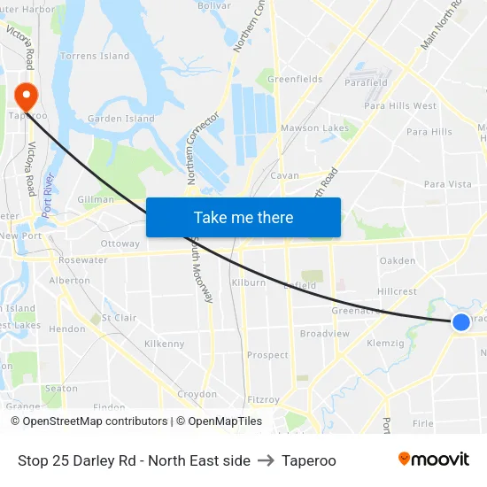 Stop 25 Darley Rd - North East side to Taperoo map