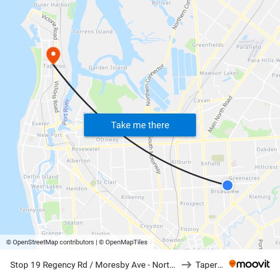 Stop 19 Regency Rd / Moresby Ave - North side to Taperoo map