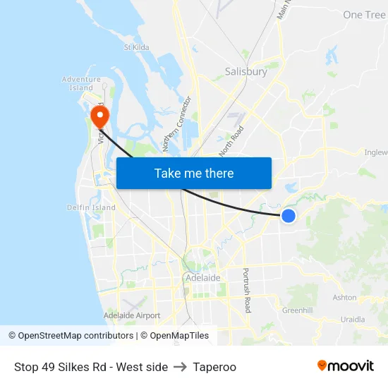 Stop 49 Silkes Rd - West side to Taperoo map