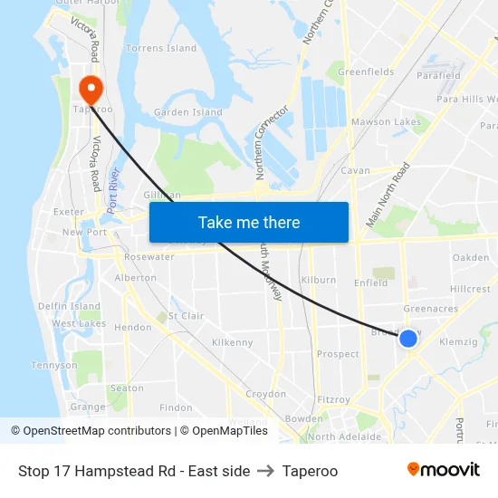 Stop 17 Hampstead Rd - East side to Taperoo map