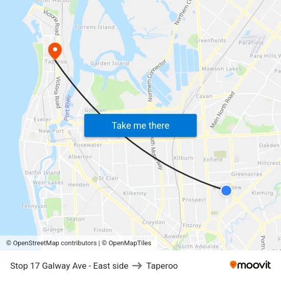 Stop 17 Galway Ave - East side to Taperoo map