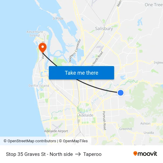 Stop 35 Graves St - North side to Taperoo map