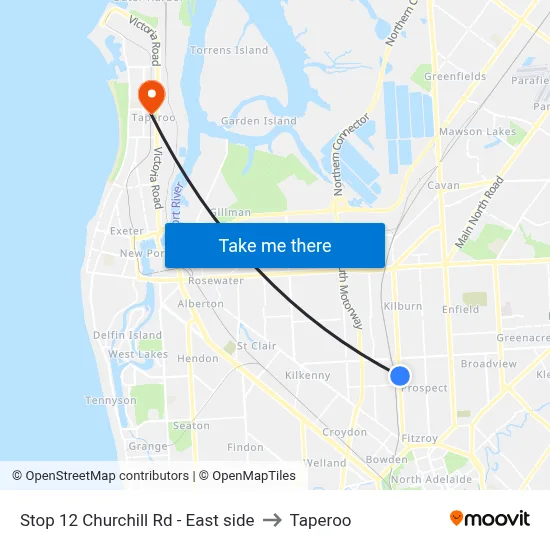 Stop 12 Churchill Rd - East side to Taperoo map