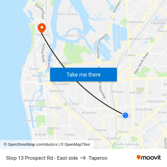 Stop 13 Prospect Rd - East side to Taperoo map