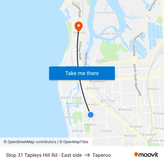Stop 31 Tapleys Hill Rd - East side to Taperoo map