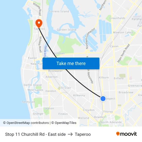 Stop 11 Churchill Rd - East side to Taperoo map