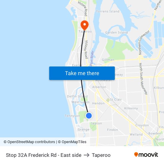 Stop 32A Frederick Rd - East side to Taperoo map