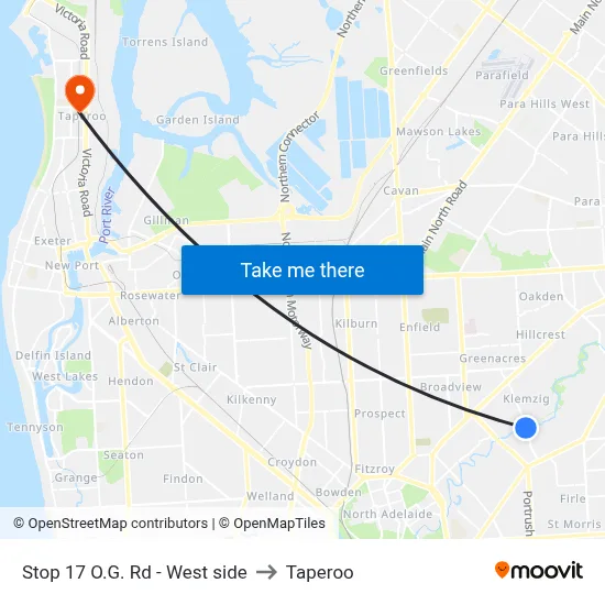 Stop 17 O.G. Rd - West side to Taperoo map
