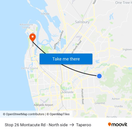 Stop 26 Montacute Rd - North side to Taperoo map