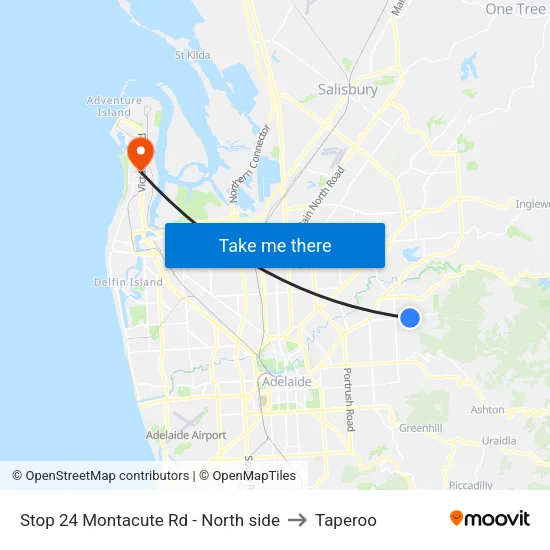 Stop 24 Montacute Rd - North side to Taperoo map