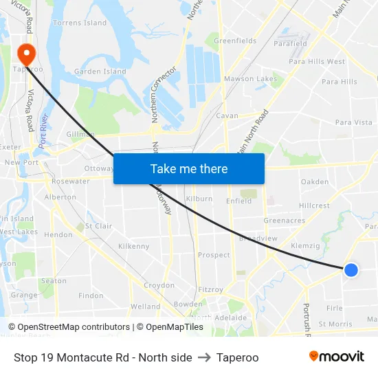 Stop 19 Montacute Rd - North side to Taperoo map