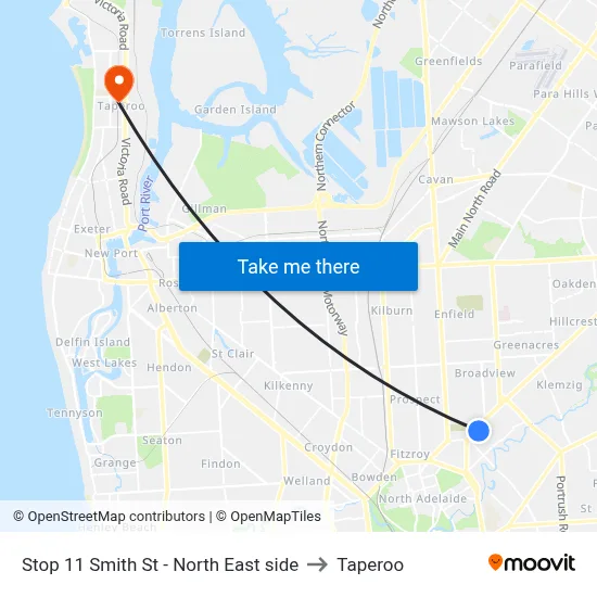 Stop 11 Smith St - North East side to Taperoo map
