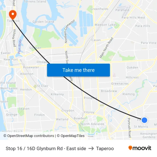 Stop 16 / 16D Glynburn Rd - East side to Taperoo map