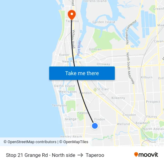 Stop 21 Grange Rd - North side to Taperoo map