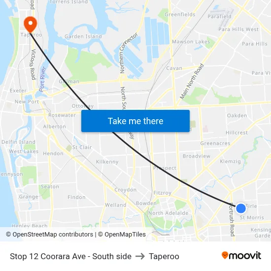 Stop 12 Coorara Ave - South side to Taperoo map