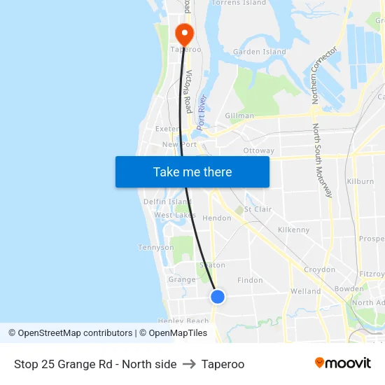 Stop 25 Grange Rd - North side to Taperoo map